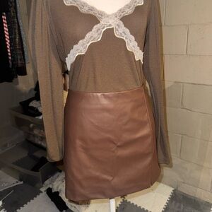 Faux Leather Mini Skirt